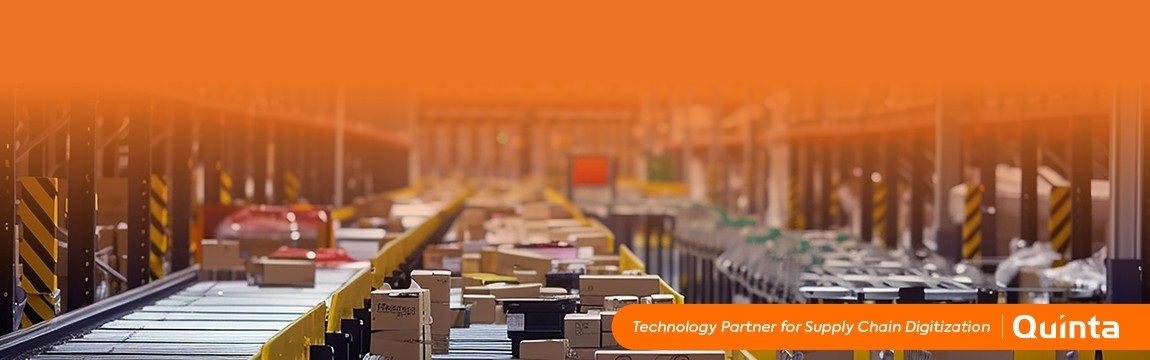 Cross-belt sorter conveyor system at a high-volume parcel fulfilment centre in India